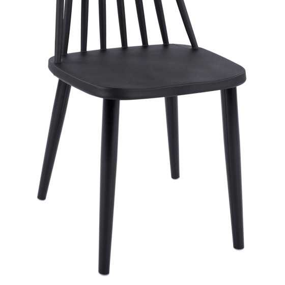 Dining Chair HM8052.12 Vanessa Black with metallic black legs 43x46,5x82 cm.