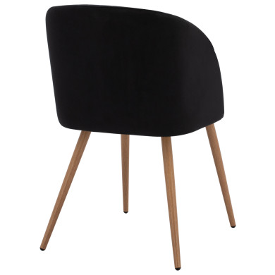 ΠΟΛΥΘΡΟΝΑΚΙ LEAH HM8543.04 ΜΕ ΒΕΛΟΥΔΟ ΜΑΥΡΟ ΚΑΙ ΜΕΤΑΛΛΙΚΑ ΠΟΔΙΑ 53x57x81 εκ.