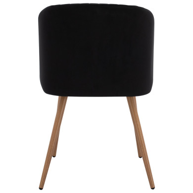 ΠΟΛΥΘΡΟΝΑΚΙ LEAH HM8543.04 ΜΕ ΒΕΛΟΥΔΟ ΜΑΥΡΟ ΚΑΙ ΜΕΤΑΛΛΙΚΑ ΠΟΔΙΑ 53x57x81 εκ.