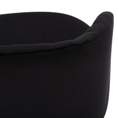 ΠΟΛΥΘΡΟΝΑΚΙ LEAH HM8543.04 ΜΕ ΒΕΛΟΥΔΟ ΜΑΥΡΟ ΚΑΙ ΜΕΤΑΛΛΙΚΑ ΠΟΔΙΑ 53x57x81 εκ.