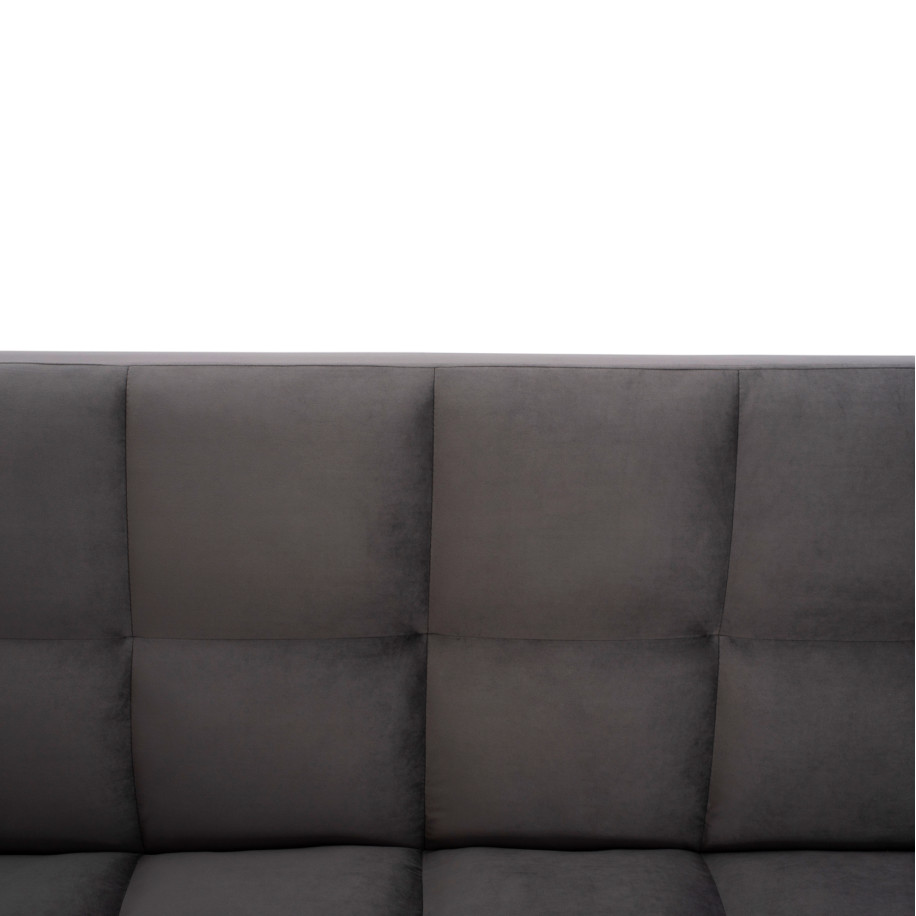 ΚΑΝΑΠΕΣ ΚΡΕΒΑΤΙ 3ΘΕΣΙΟΣ ΑΠΟ ΒΕΛΟΥΔΟ ΓΚΡΙ HM3167.01 182Χ80Χ88Υ εκ.