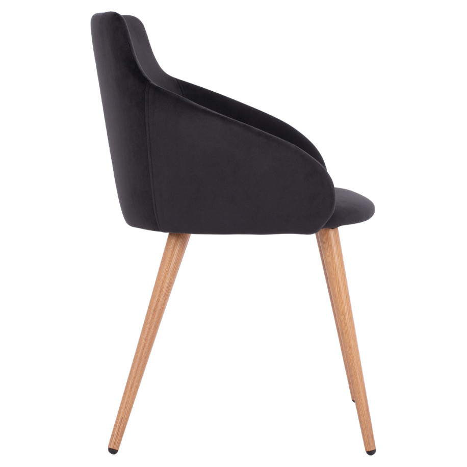 ΠΟΛΥΘΡΟΝΑΚΙ IVY ΒΕΛΟΥΔΟ ΜΑΥΡΟ ΚΑΙ ΜΕΤΑΛΛΙΚΑ ΠΟΔΙΑ HM8546.04 53x55x79 εκ.