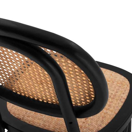 Wooden chair with rattan in black color HM8747 44x51x87cm