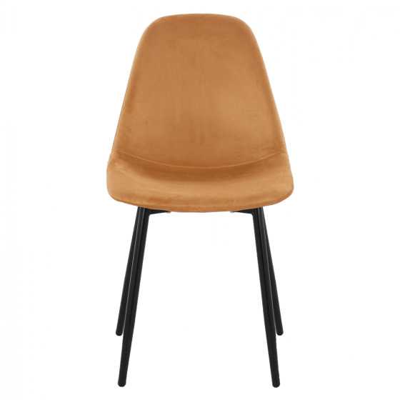 CHAIR LEONARDO VELVET GOLD WITH METAL LEGS 45x47x87Y cm. ΗΜ00100.09