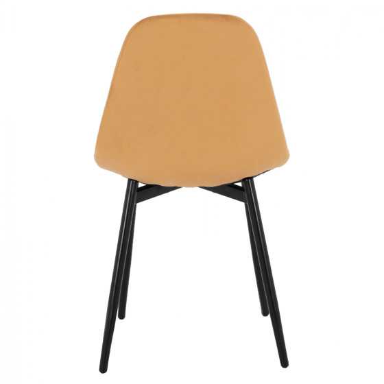 CHAIR LEONARDO VELVET GOLD WITH METAL LEGS 45x47x87Y cm. ΗΜ00100.09