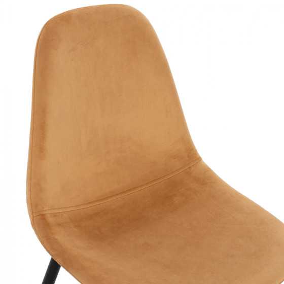 CHAIR LEONARDO VELVET GOLD WITH METAL LEGS 45x47x87Y cm. ΗΜ00100.09