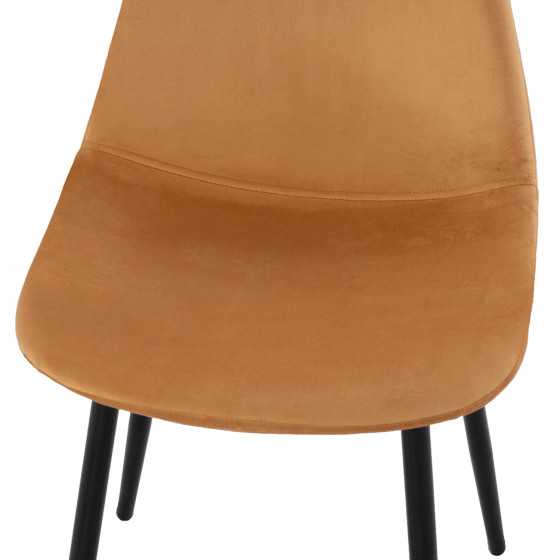 CHAIR LEONARDO VELVET GOLD WITH METAL LEGS 45x47x87Y cm. ΗΜ00100.09