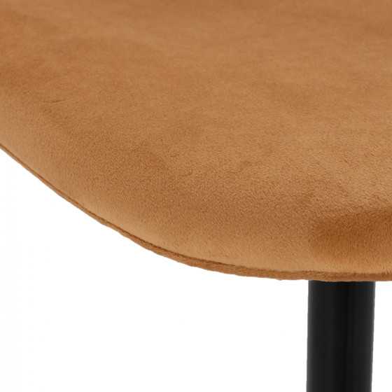 CHAIR LEONARDO VELVET GOLD WITH METAL LEGS 45x47x87Y cm. ΗΜ00100.09