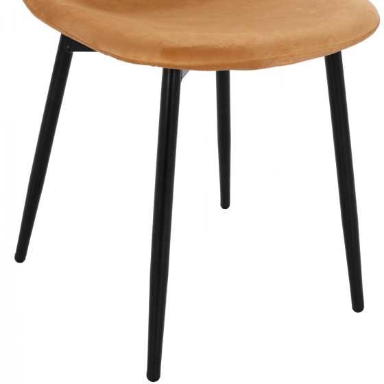 CHAIR LEONARDO VELVET GOLD WITH METAL LEGS 45x47x87Y cm. ΗΜ00100.09