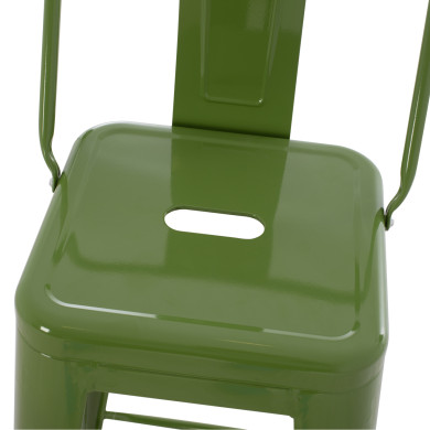 ΣΚΑΜΠΟ BAR ΜΕΤΑΛΛΙΚΟ MELITA ME ΠΛΑΤΗ ΣΕ LIGHT OLIVE GREEN HM8643.13 43Χ43Χ100Yεκ.