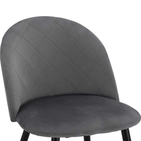 Dining Chair HM8731.11 with metallic legs & Grey velvet