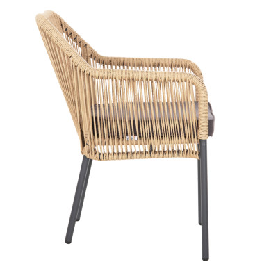 ΠΟΛΥΘΡΟΝΑ ΑΛΟΥΜΙΝΙΟΥ LOKKI HM5855.02 ΑΝΘΡΑΚΙ ΜΕ ΣΧΟΙΝΙ WICKER PE 56x66x82Υ εκ.