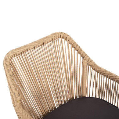 ΠΟΛΥΘΡΟΝΑ ΑΛΟΥΜΙΝΙΟΥ LOKKI HM5855.02 ΑΝΘΡΑΚΙ ΜΕ ΣΧΟΙΝΙ WICKER PE 56x66x82Υ εκ.