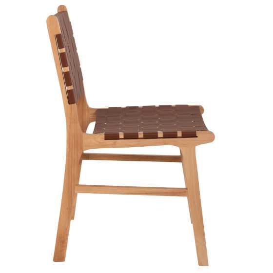 CHAIR TOON WOOD PU LEATHER BROWN 49x59x86Hcm.HM9327.01