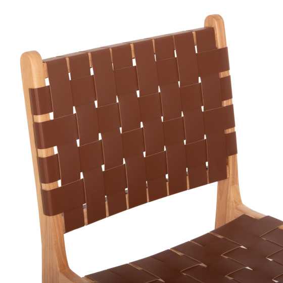 CHAIR TOON WOOD PU LEATHER BROWN 49x59x86Hcm.HM9327.01
