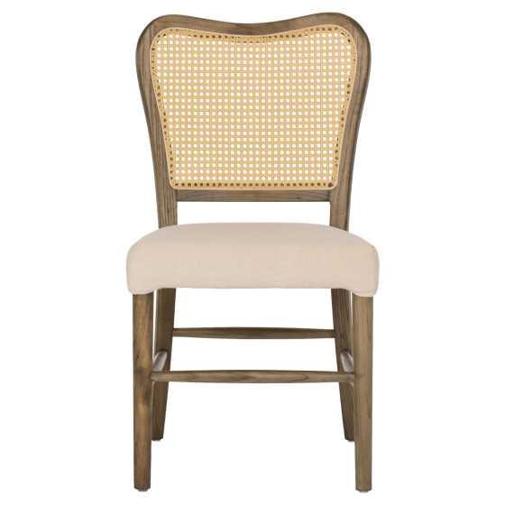 CHAIR TOON WOOD RATTAN BACK FABRIC SEAT HM9406.04 47x52x91.5Hcm.