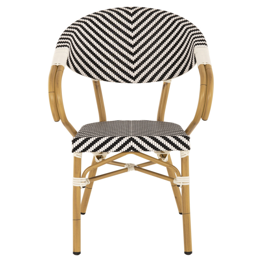 ΠΟΛΥΘΡΟΝΑ BAMBOO LOOK HM5861.01 ΜΑΥΡΟ-ΛΕΥΚΟ 57x55x82 εκ.