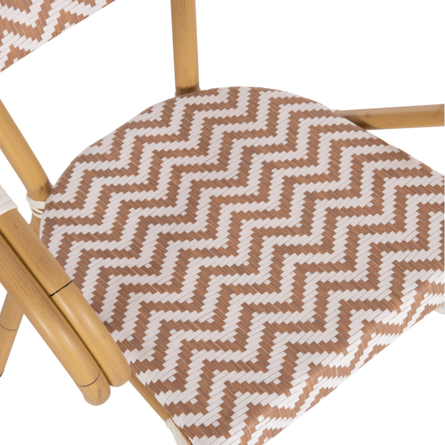 ΠΟΛΥΘΡΟΝΑ BAMBOO LOOK HM5861.03 ΚΑΦΕ-ΛΕΥΚΟ 58.5x58x82Υεκ.