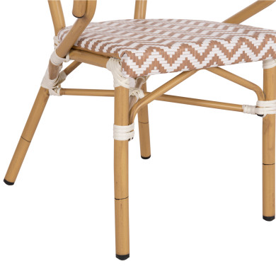 ΠΟΛΥΘΡΟΝΑ BAMBOO LOOK HM5861.03 ΚΑΦΕ-ΛΕΥΚΟ 58.5x58x82Υεκ.