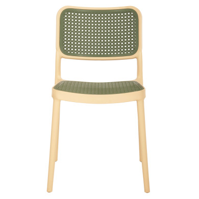 ΚΑΡΕΚΛΑ ΠΟΛΥΠΡΟΠΥΛΕΝΙΟΥ MEKO HM5934.04 ΜΠΕΖ ΜΕ OLIVE GREEN ΨΑΘΑ 41x49x102Υ εκ.