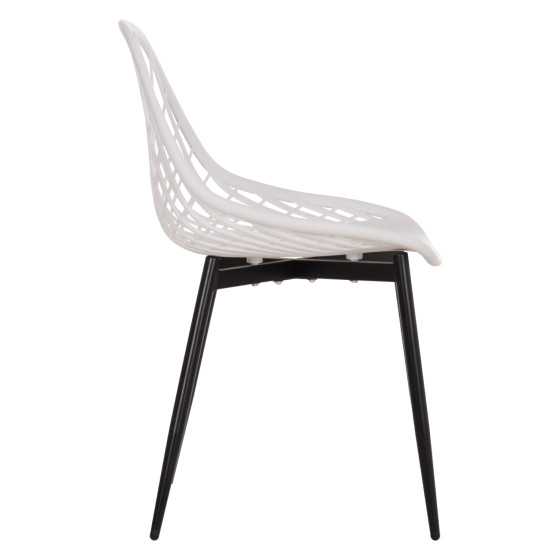 CHAIR POLYPROPYLENE HM9524.01 IN WHITE COLOR WITH BLACK METAL LEGS 52x53x82Hcm.