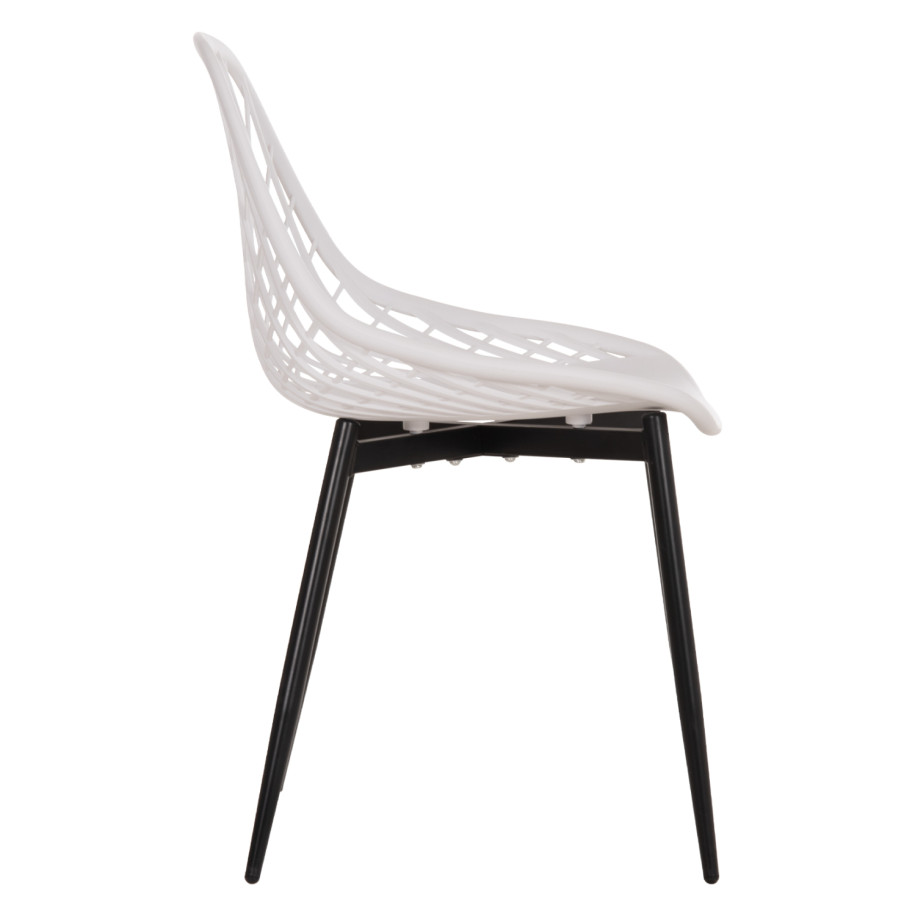 ΚΑΡΕΚΛΑ ΠΟΛΥΠΡΟΠΥΛΕΝΙΟΥ ΛΕΥΚΗ LIO ΜΕ ΜΕΤΑΛΛΙΚΑ ΠΟΔΙΑ ΜΑΥΡΑ HM9524.01 52x53x82Υ εκ.