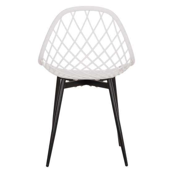 CHAIR POLYPROPYLENE HM9524.01 IN WHITE COLOR WITH BLACK METAL LEGS 52x53x82Hcm.