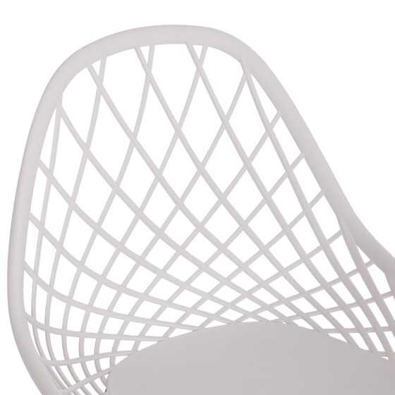 CHAIR POLYPROPYLENE HM9524.01 IN WHITE COLOR WITH BLACK METAL LEGS 52x53x82Hcm.
