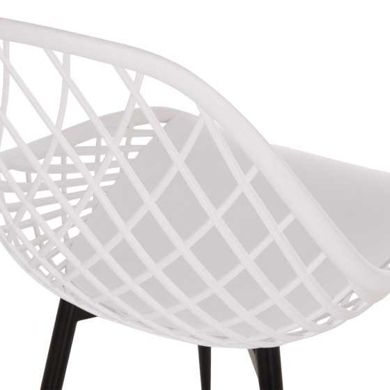 CHAIR POLYPROPYLENE HM9524.01 IN WHITE COLOR WITH BLACK METAL LEGS 52x53x82Hcm.