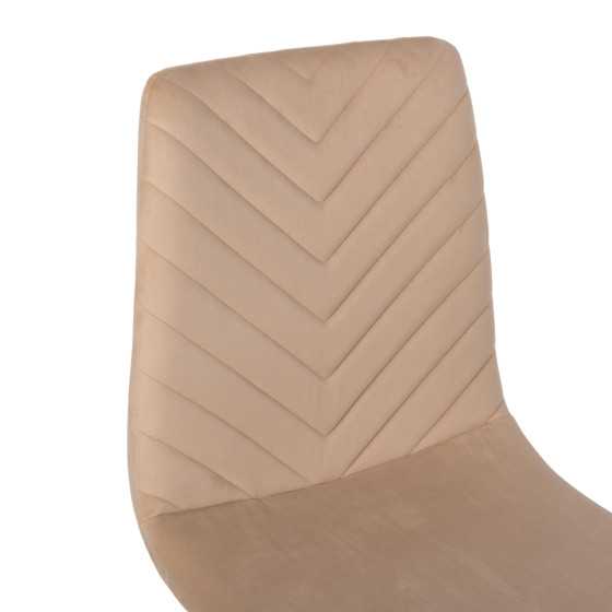 DINING CHAIR LATRELL HM8587.05 ECRU VELVET & BLACK METAL LEGS 43x54x88Hcm.