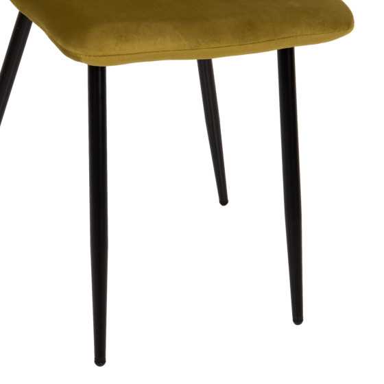 DINING CHAIR LATRELL HM8587.07 OLIVE GREEN VELVET & BLACK METAL LEGS 43x54x88Hcm.