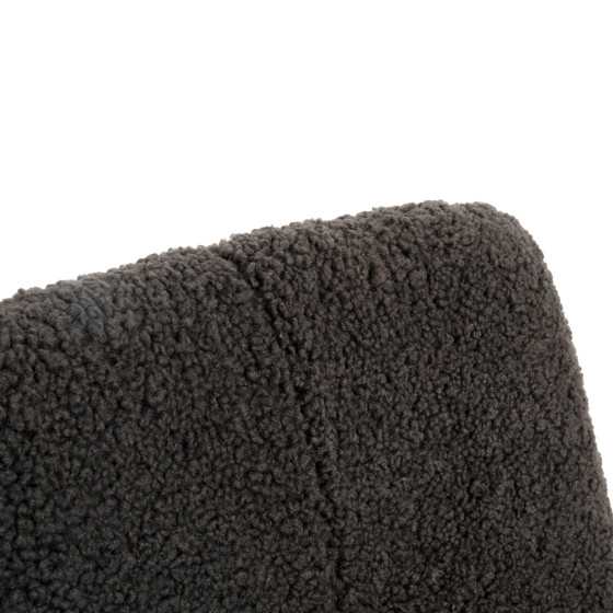 CHAIR SHELLY HM8590.01 TEDDY FABRIC IN GREY-BLACK METAL LEGS 48x64x87Hcm.
