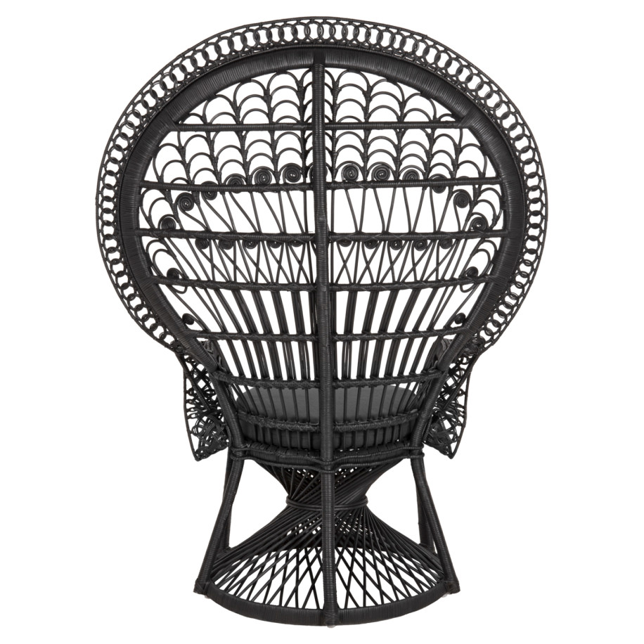 ΠΟΛΥΘΡΟΝΑ ROYAL PEACOCK HM9342.03 RATTAN ΜΑΥΡΟ-ΜΑΞΙΛΑΡΙ ΜΑΥΡΟ 114x72x150Yεκ.