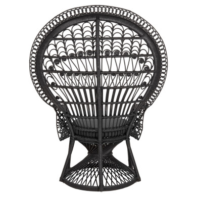 ΠΟΛΥΘΡΟΝΑ ROYAL PEACOCK HM9342.03 RATTAN ΜΑΥΡΟ-ΜΑΞΙΛΑΡΙ ΜΑΥΡΟ 114x72x150Yεκ.