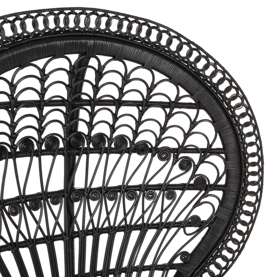 ΠΟΛΥΘΡΟΝΑ ROYAL PEACOCK HM9342.03 RATTAN ΜΑΥΡΟ-ΜΑΞΙΛΑΡΙ ΜΑΥΡΟ 114x72x150Yεκ.