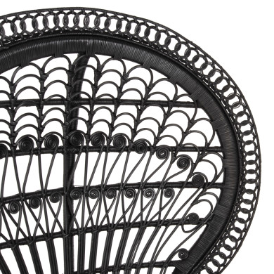 ΠΟΛΥΘΡΟΝΑ ROYAL PEACOCK HM9342.03 RATTAN ΜΑΥΡΟ-ΜΑΞΙΛΑΡΙ ΜΑΥΡΟ 114x72x150Yεκ.