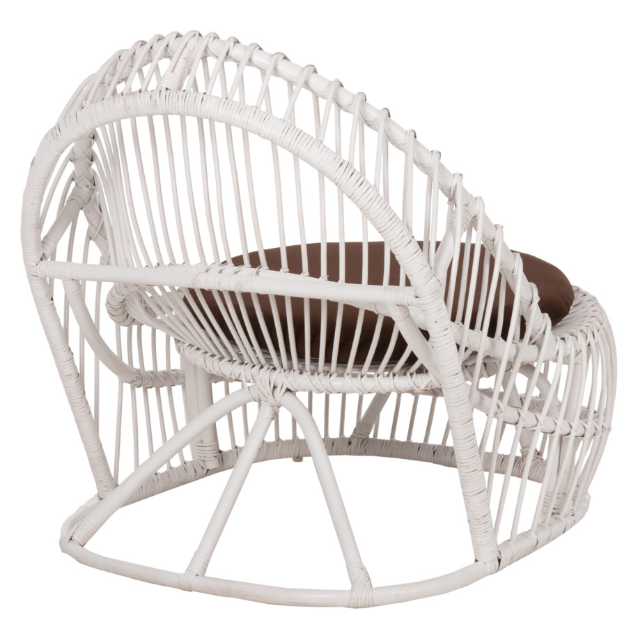 ARMCHAIR ENTROPY HM9840.02 RATTAN IN WHITE-BROWN CUSHION 80x97x85Hcm.