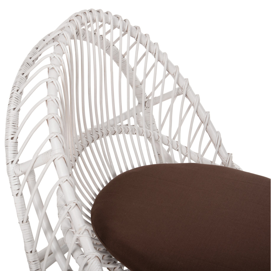 ARMCHAIR ENTROPY HM9840.02 RATTAN IN WHITE-BROWN CUSHION 80x97x85Hcm.
