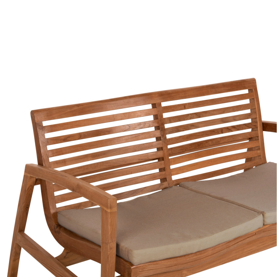 OUTDOOR LOUNGE SET 4PCS DOVER HM9624 RECYCLED TEAK WOOD-CUSHIONS IN MOCHA COLOR