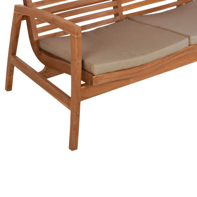 OUTDOOR LOUNGE SET 4PCS DOVER HM9624 RECYCLED TEAK WOOD-CUSHIONS IN MOCHA COLOR