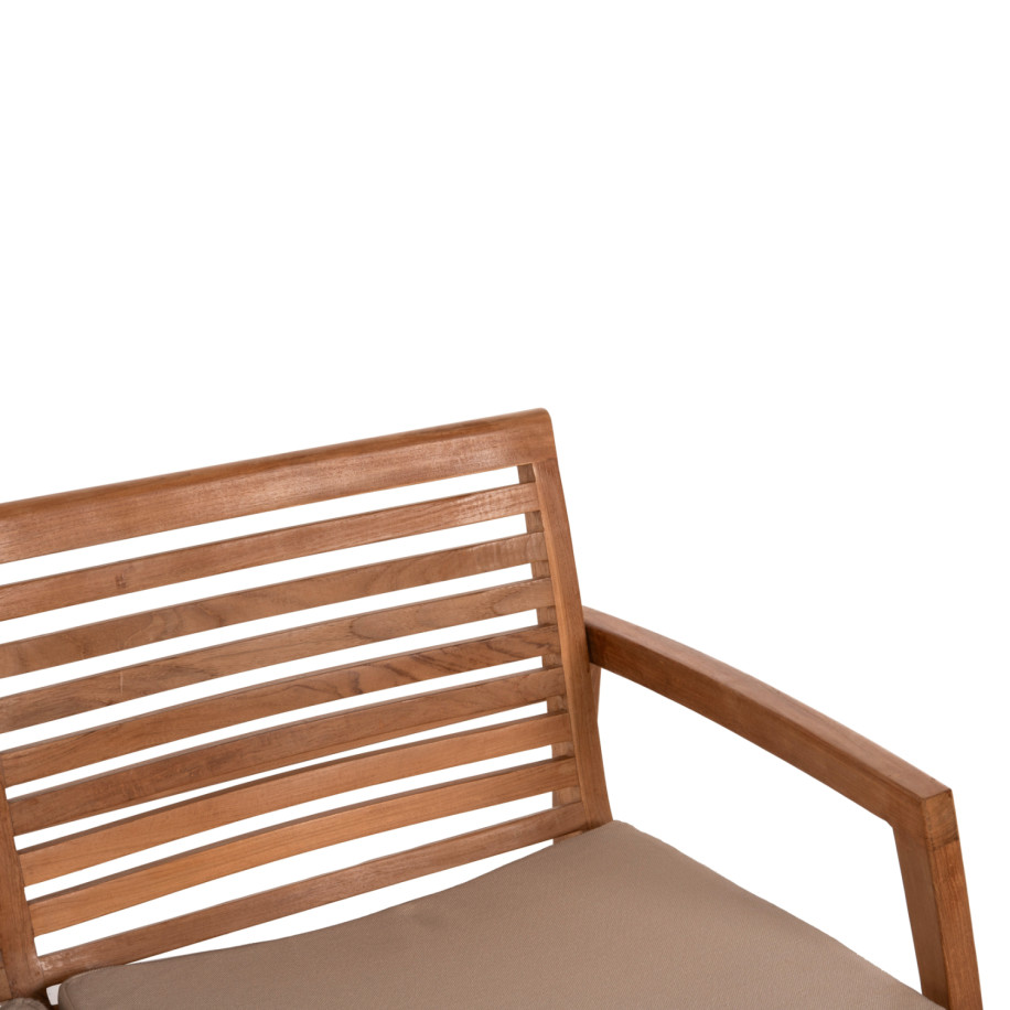 OUTDOOR LOUNGE SET 4PCS DOVER HM9624 RECYCLED TEAK WOOD-CUSHIONS IN MOCHA COLOR