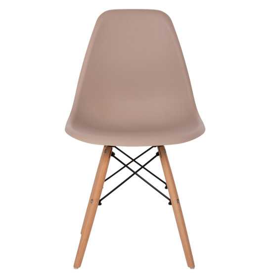 DINING CHAIR TWIST HM8460.35 WOODEN LEGS-POLYPROPYLENE LEGS-CAPPUCCINO COLOR 46x50x82Hcm.