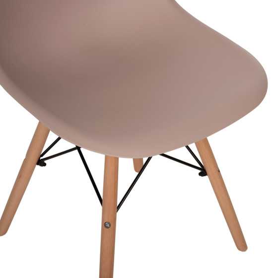DINING CHAIR TWIST HM8460.35 WOODEN LEGS-POLYPROPYLENE LEGS-CAPPUCCINO COLOR 46x50x82Hcm.