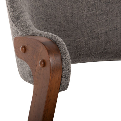 DINING CHAIR RIDER HM9734.01 RUBBERWOOD IN WALNUT COLOR-GREY FABRIC 59x59x83Hcm.