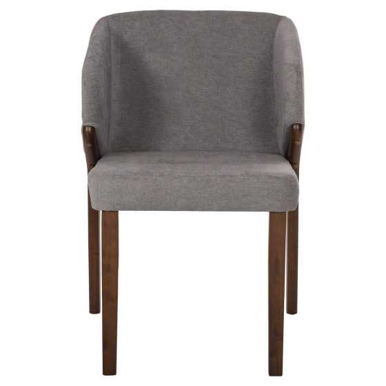 DINING CHAIR RADDER HM9749 RUBBERWOOD IN WALNUT COLOR-GREY FABRIC 50x53x77Hcm.