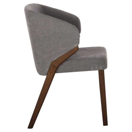 DINING CHAIR RADDER HM9749 RUBBERWOOD IN WALNUT COLOR-GREY FABRIC 50x53x77Hcm.