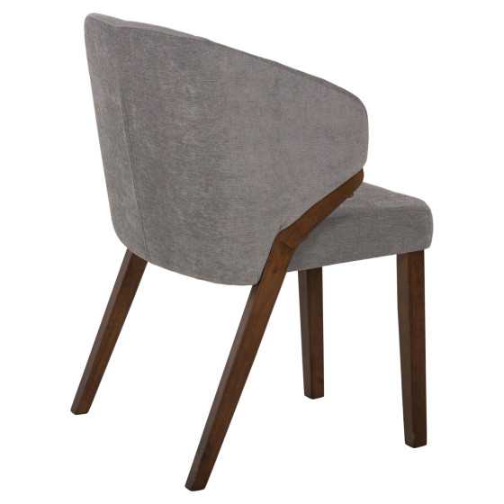DINING CHAIR RADDER HM9749 RUBBERWOOD IN WALNUT COLOR-GREY FABRIC 50x53x77Hcm.