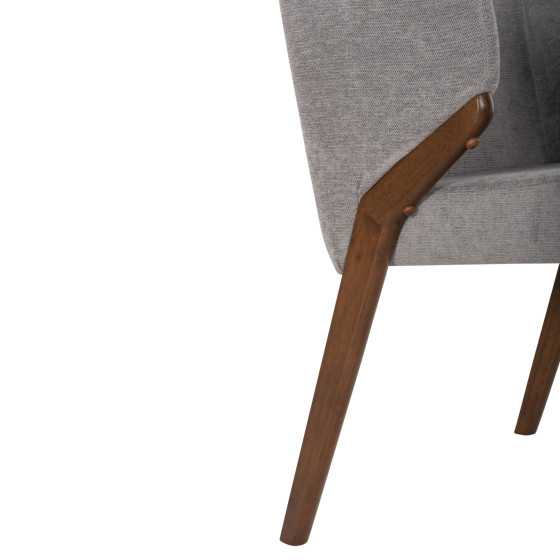 DINING CHAIR RADDER HM9749 RUBBERWOOD IN WALNUT COLOR-GREY FABRIC 50x53x77Hcm.