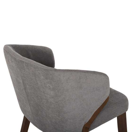 DINING CHAIR RADDER HM9749 RUBBERWOOD IN WALNUT COLOR-GREY FABRIC 50x53x77Hcm.
