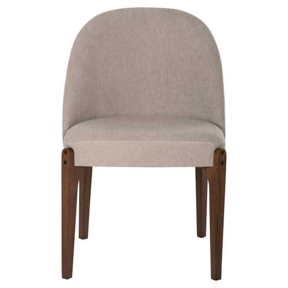 DINING CHAIR RAMMER HM9744.02 RUBBERWOOD IN WALNUT-ECRU FABRIC 57x55x86Hcm.